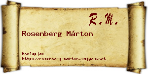 Rosenberg Márton névjegykártya